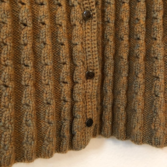 Thick Cable Knit Hand Made Cardigan Sweater M - Picture 5 of 6